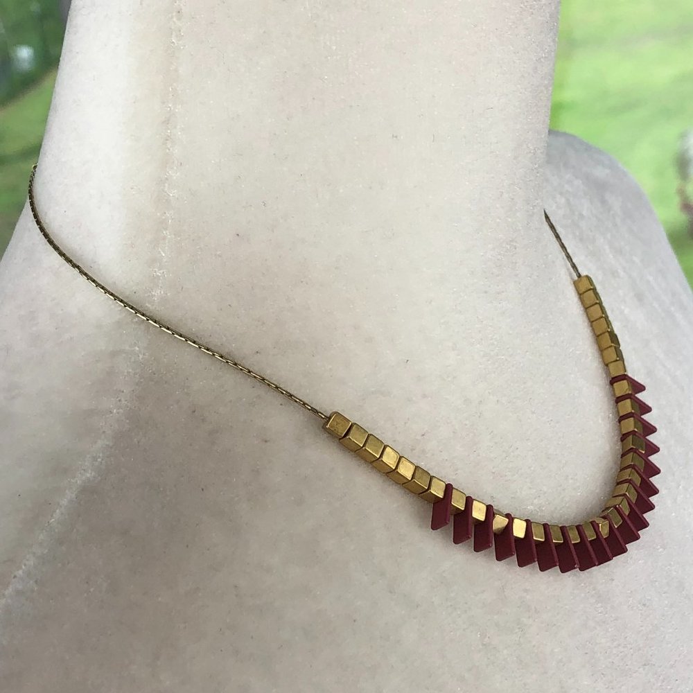 Madewell Geometric Gold Tone Adjustable Statement Necklace Festival Glamcore - Picture 5 of 8